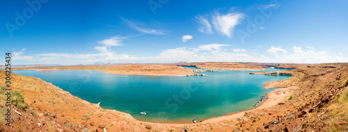 panoramic picture of lake powell in summer photo