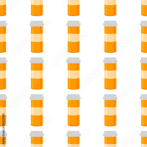 Illustration on theme big colored set different types of pills inside close jar