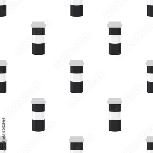 Illustration on theme big colored set different types of pills inside close jar