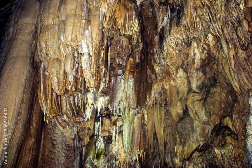 cave with stalactites, stalagmites texture background
