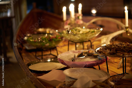 Obraz na płótnie Dinner in scandinavian celebration. w salonie