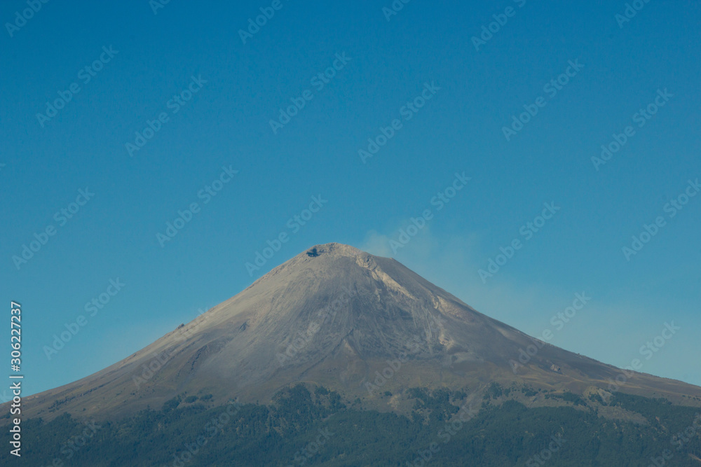 fumarole coming out of the volcano Popocatepetl crater