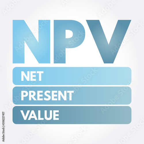 NPV - Net Present Value acronym, business concept background