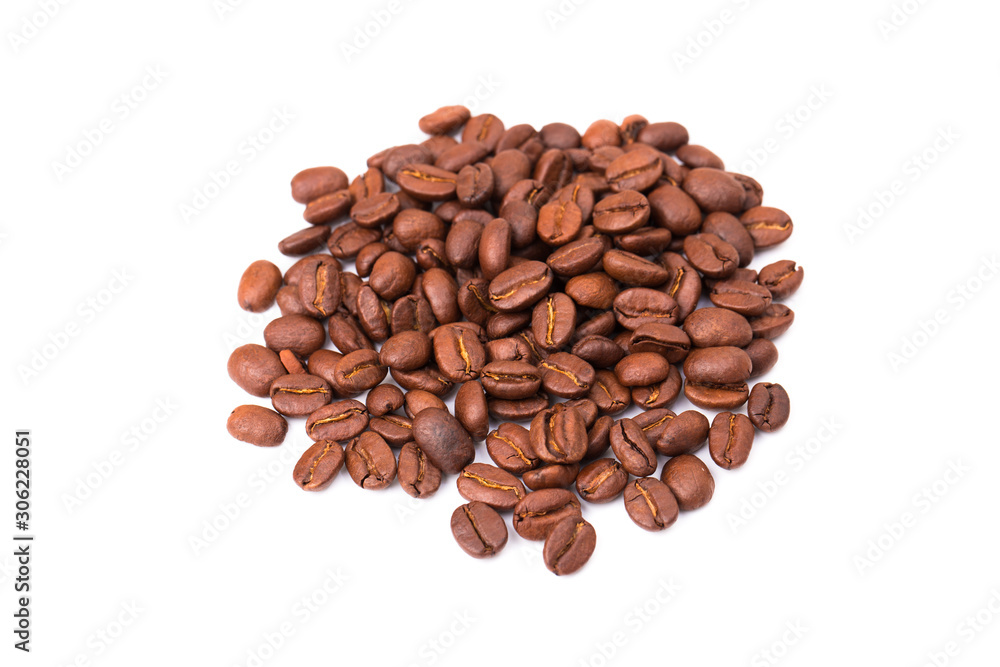 Coffee beans isolated on a white background area for copy space. Coffee beans isolated on a white background area for copy space.