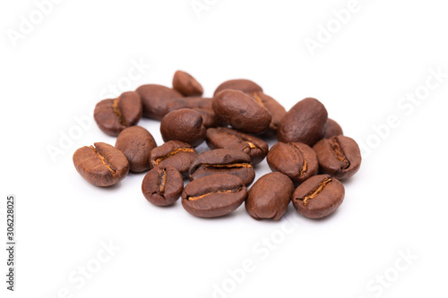 Coffee beans isolated on a white background area for copy space.