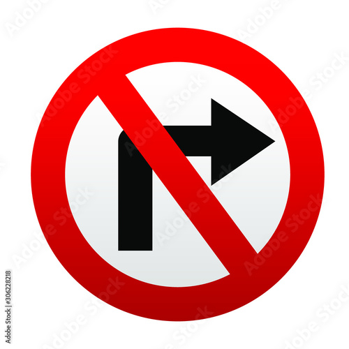No right turn sign