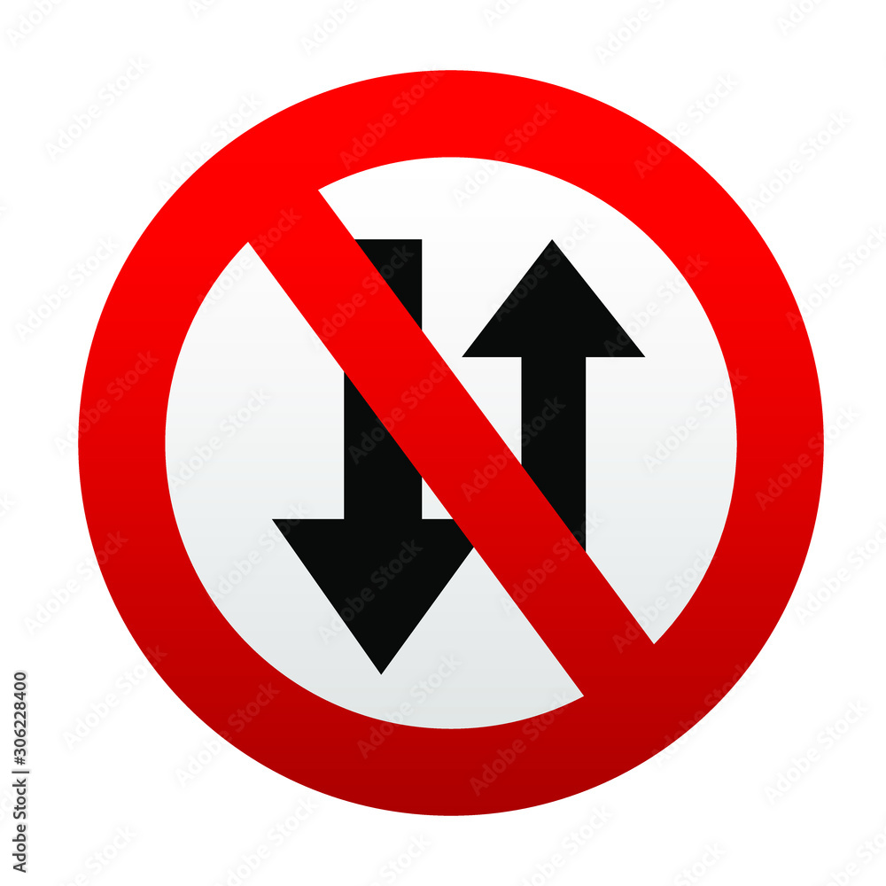 No two way traffic ahead sign. No two way traffic ahead sign.