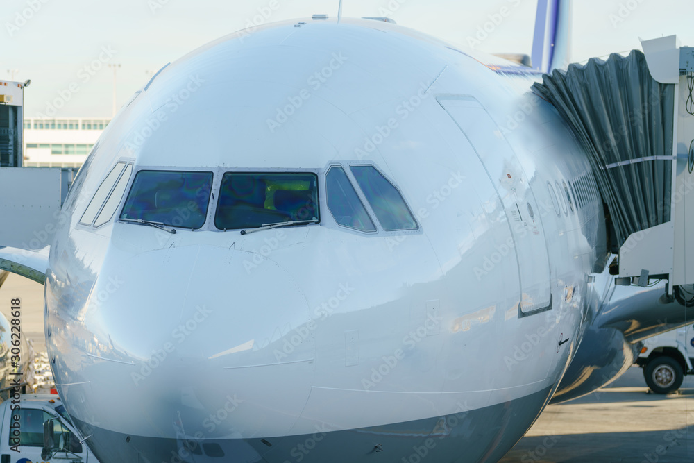 Fototapeta premium Airliner cockpit closeup