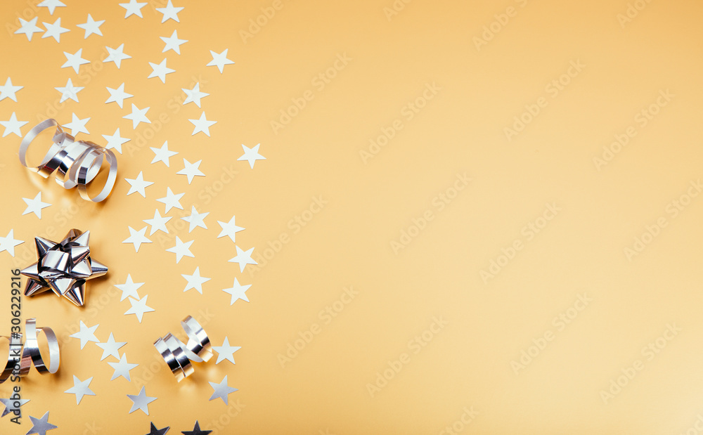 Holiday background with little golden stars