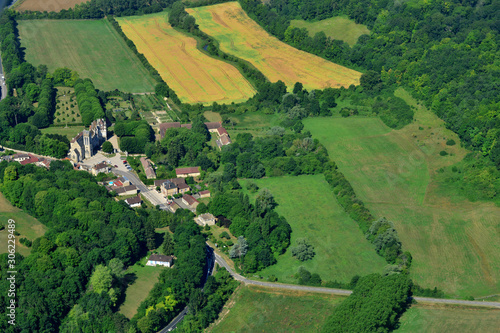 Ambleville , France - july 7 2017 : aerial picture of the village photo