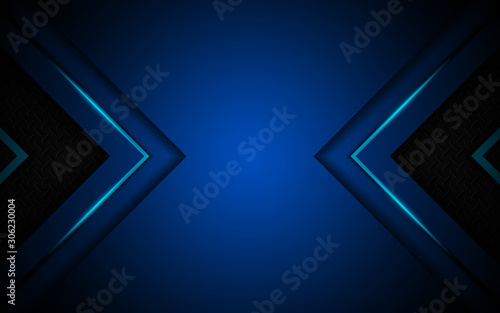Abstract metallic blue and black frame design innovation technology concept layout background. Vector template for use element cover, banner, wallpaper, presentation, flyer