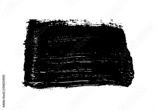 Vector brush srokes texture. Distressed uneven texture. Grunge background. Abstract vector illustration. Overlay to create interesting effect and depth. Black isolated on white background. EPS10. photo