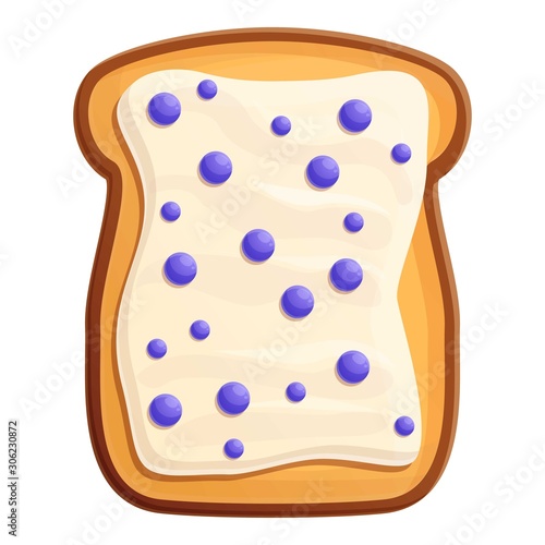 Toast butter berry icon. Cartoon of toast butter berry vector icon for web design isolated on white background