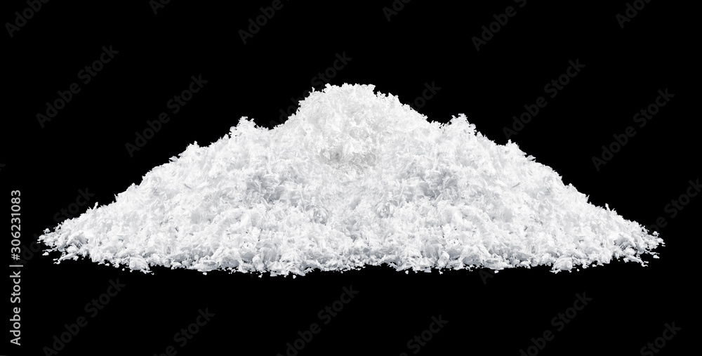 Isolated image of white snow on black background