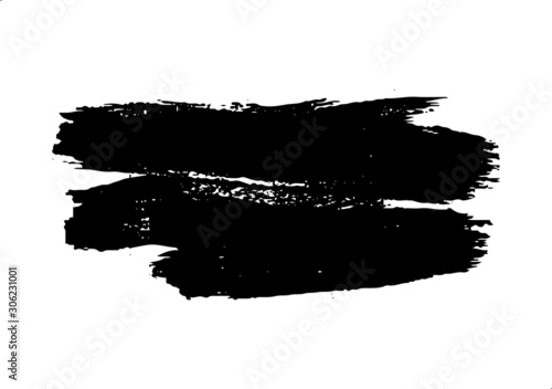Vector brush srokes texture. Distressed uneven texture. Grunge background. Abstract vector illustration. Overlay to create interesting effect and depth. Black isolated on white background. EPS10.