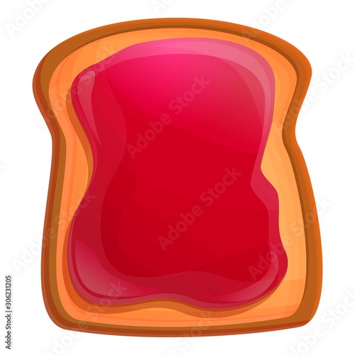 Berry jam toast icon. Cartoon of berry jam toast vector icon for web design isolated on white background