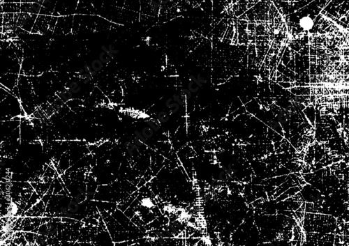 Scratched Grunge Urban Background Texture Vector. Dust Overlay Distress Grainy Grungy Effect. Distressed Backdrop Vector Illustration. Isolated Black on White Background. EPS 10.