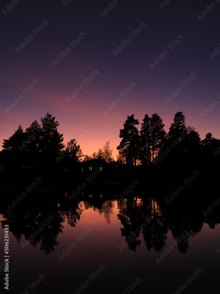 Trees reflecting in Lake Vanern. Trees reflecting in Lake Vanern.