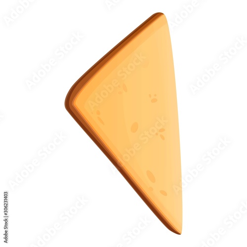 Triangle toast icon. Cartoon of triangle toast vector icon for web design isolated on white background