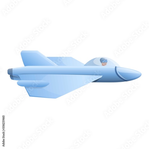Fighter icon. Cartoon of fighter vector icon for web design isolated on white background