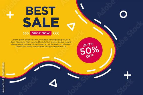 best sale discount banner template.Vector illustration.