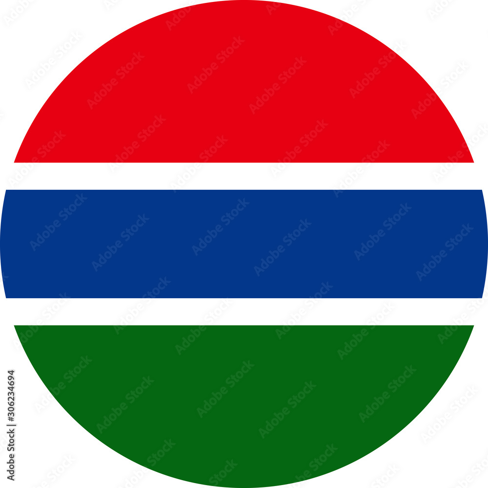 Gambia round flag icon vector illustration Gambia round flag icon vector illustration
