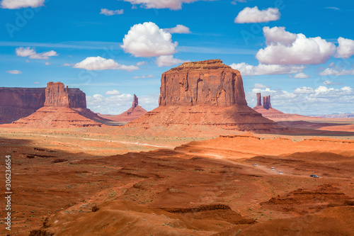 Famous red rocks of Monument Valley. Navajo Tribal Park landscape, Utah/Arizona, USA