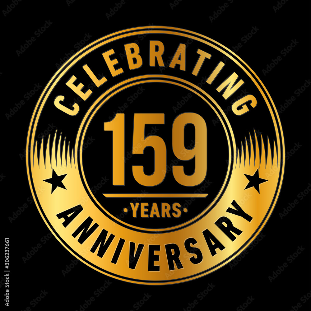 159 years anniversary celebration logo template. One hundred fifty nine years vector and illustration.