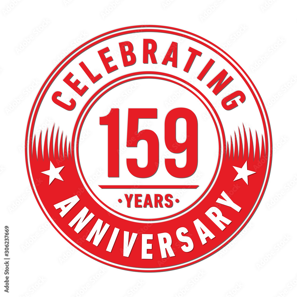 159 years anniversary celebration logo template. One hundred fifty nine years vector and illustration. 159 years anniversary celebration logo template. One hundred fifty nine years vector and illustration.