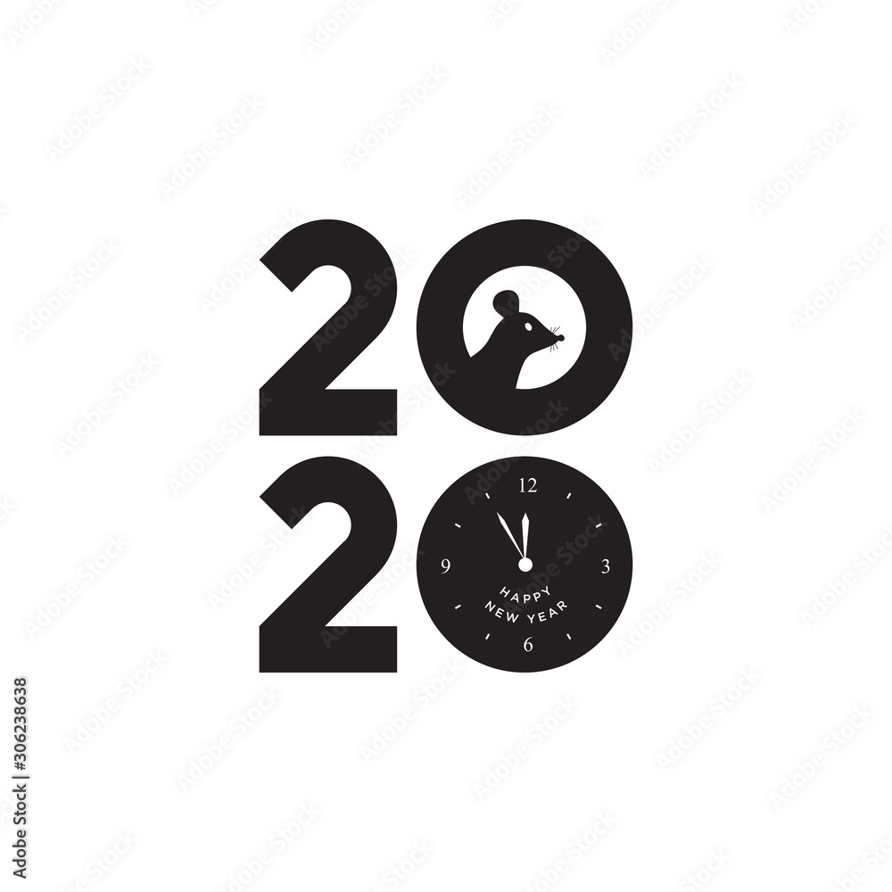 Elegant Happy New Year 2020 logo text design. Cover of business diary for 2020 with wishes. Brochure design template, card, banner. Vector illustration. Elegant Happy New Year 2020 logo text design. Cover of business diary for 2020 with wishes. Brochure design template, card, banner. Vector illustration.
