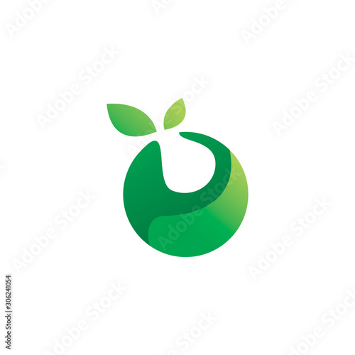 color green fruit logo design