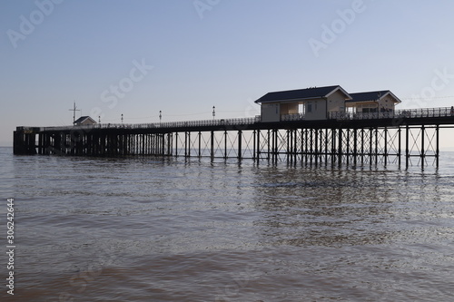 Penarth pier at high tide