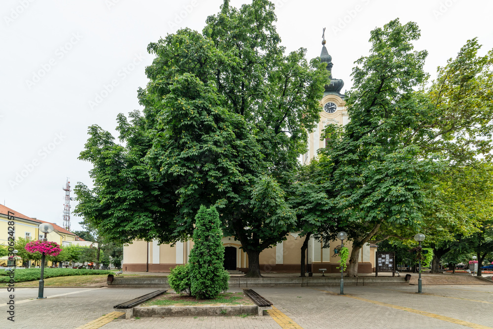 Kikinda, Serbia - July 26, 2019: Orthodox church of Saint Nicola in Kikinda city, Serbia