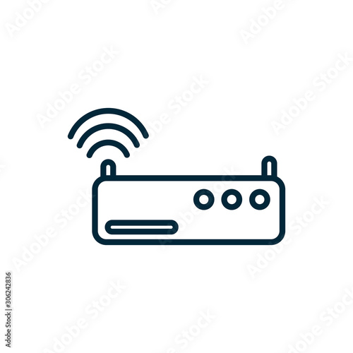 router signal wifi internet of things line icon