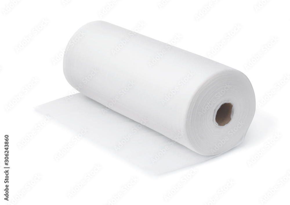 Roll of white disposable nonwoven fabric towels Roll of white disposable nonwoven fabric towels