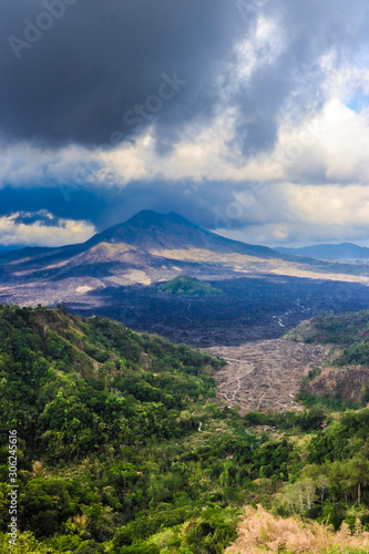 A beautiful view of Kintamani mountain in Bali, Indonesia.
