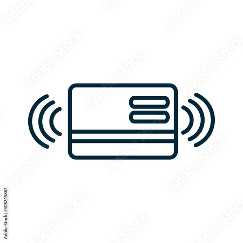 bank card transaction internet of things line icon