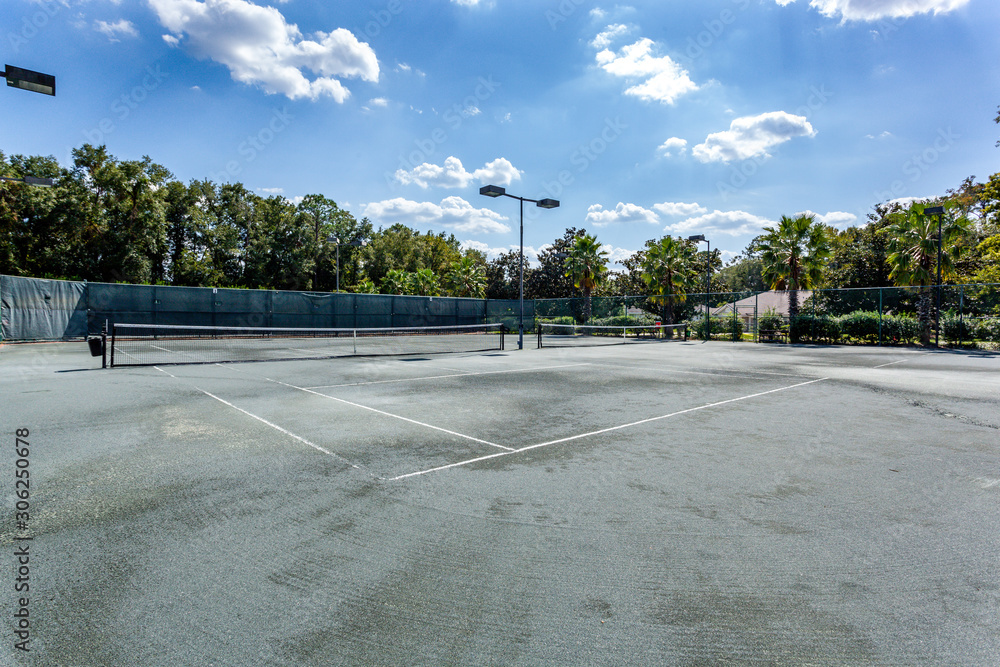 Tennis courts from the ground view