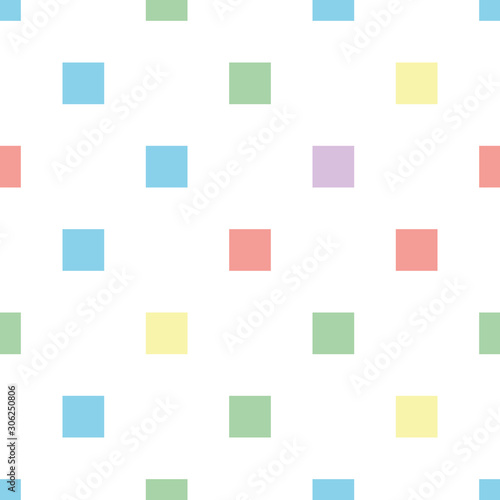 Seamless polka square pattern in different colors. Colorful theme. Sipmle flat vector wallpaper.