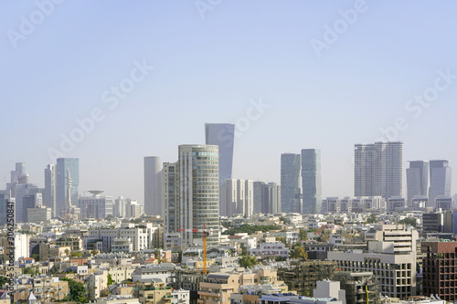 Morning view of the business center of Tel Aviv  Israel. Modern city.