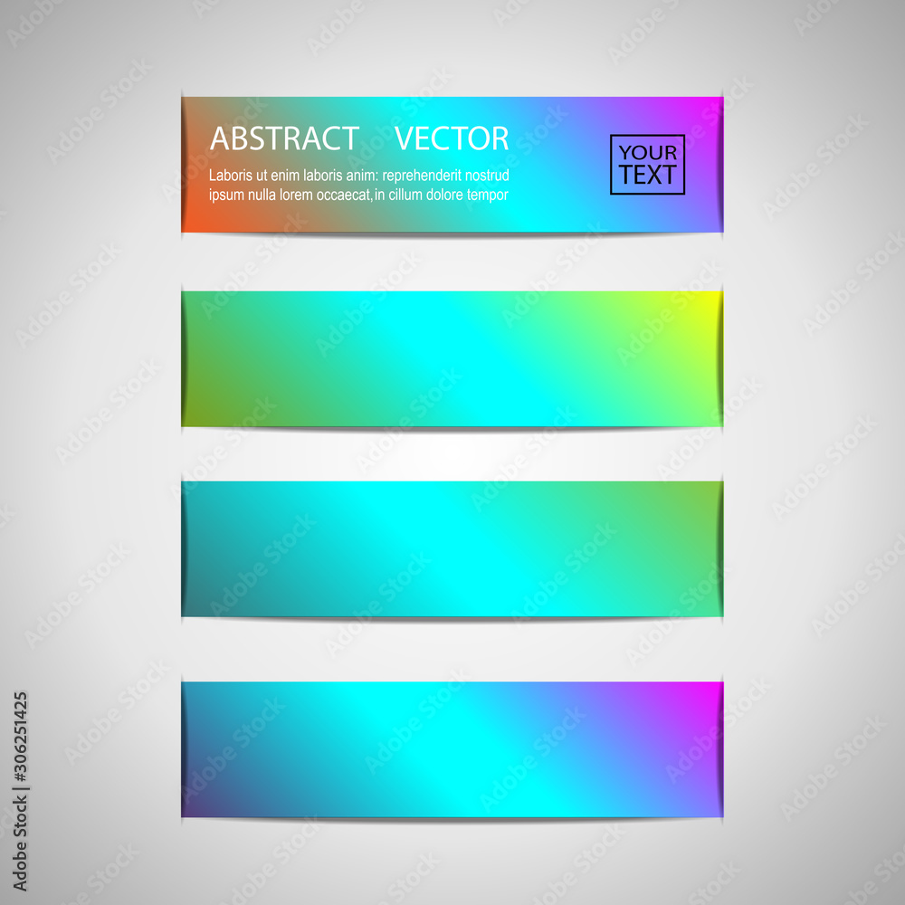 Naklejka premium Set of color banners, stickers, labels. Vector