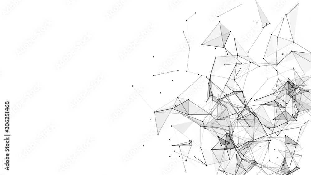 Abstract white background with connecting dots and lines. Network ...
