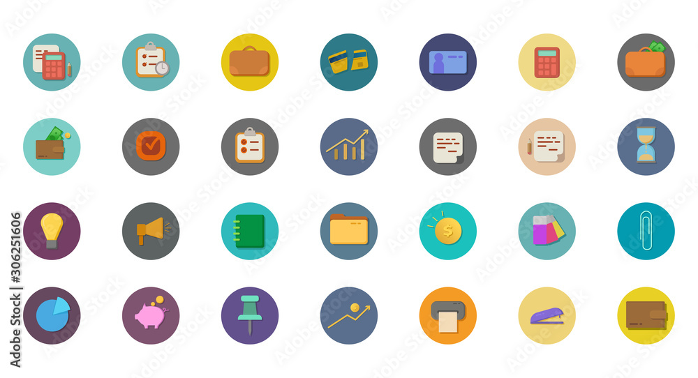Money and business Flat icon set for Web and Mobile Application. Money and business Flat icon set for Web and Mobile Application.