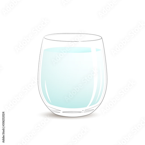 Full glass of water. Illustration. Glass with drink
