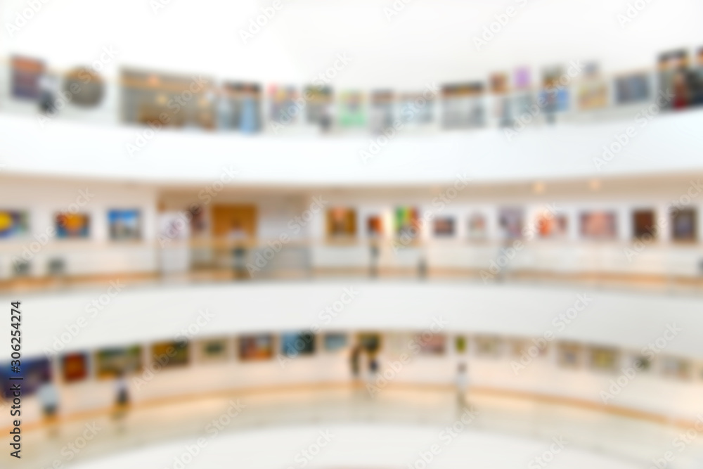 Abstract blur background of a modern art center