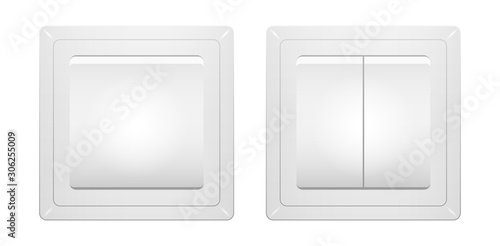 Wall switch realistic light switch vector illustration