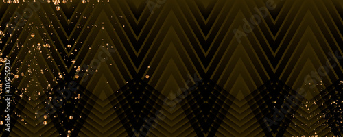 Merry Christmas gold frame vector elegant on dar banner design of sparkling lights