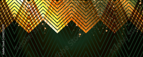 Merry Christmas gold frame vector elegant on dar banner design of sparkling lights