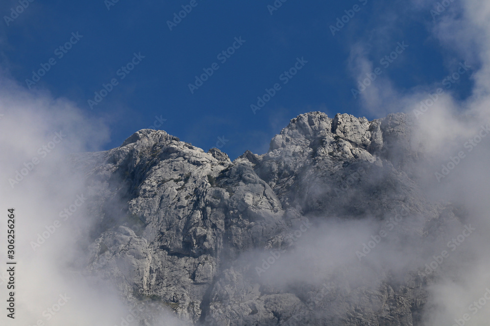 Croatian mountains in clouds