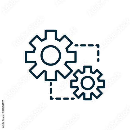 setting work connection internet of things line icon